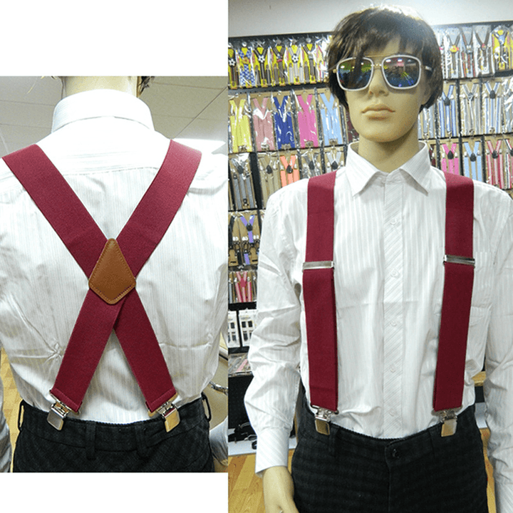 5Cm*125Cm plus Size Clip-On Suspenders Four Clips Adjustable Braces Oversize Braces Belt