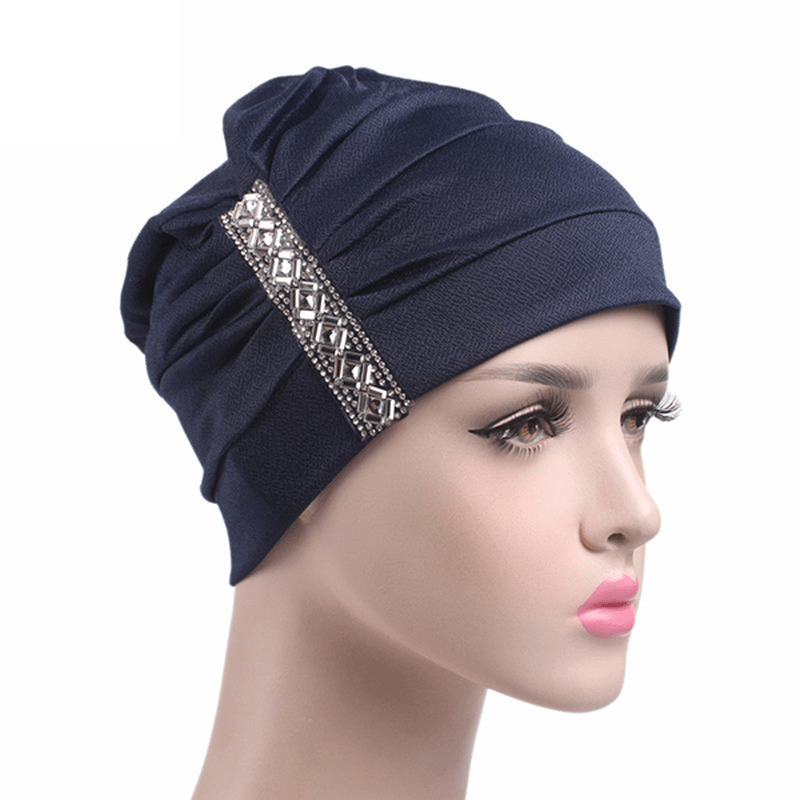 Womens Chemo Cap Soft Muslem Ethnic Beanie Sleep Turban Hat Headwear for Cancer Patients