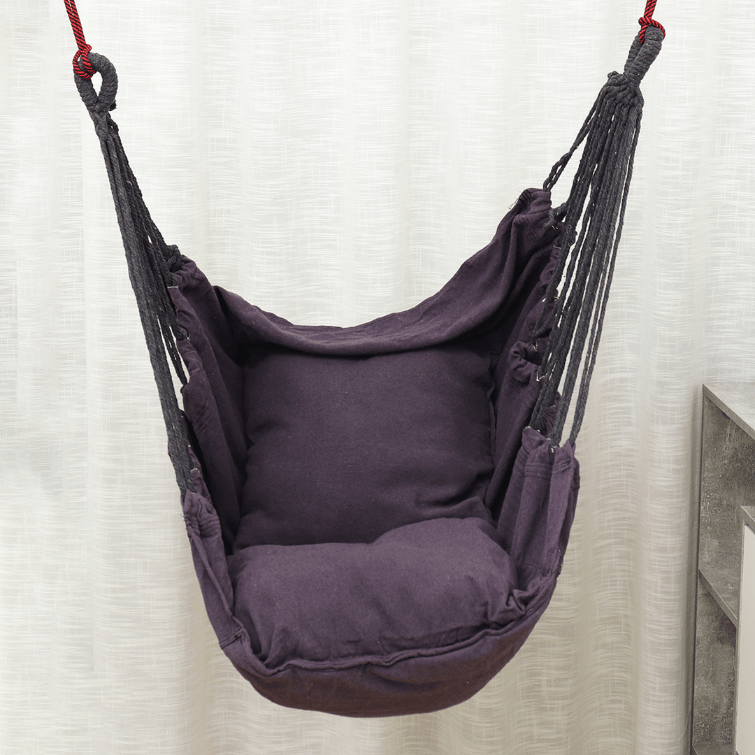 Hammock Cotton Hanging Rope Sky Chair Swing Seat Cushion Garden Outdoor Indoor