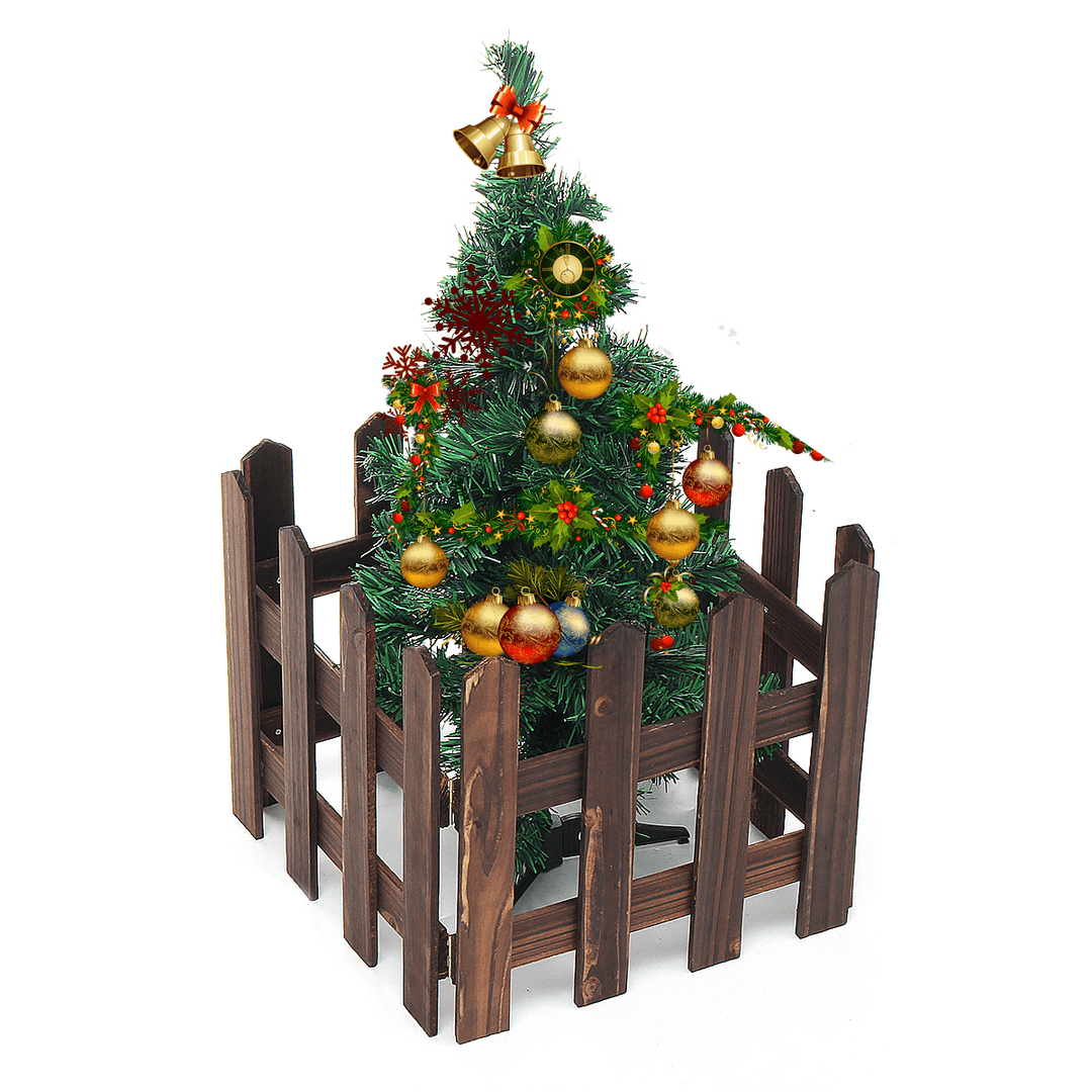 120Cmx30Cm DIY Wood Picket Fence with Screws House Wedding Party Garden Christmas Tree Decoration