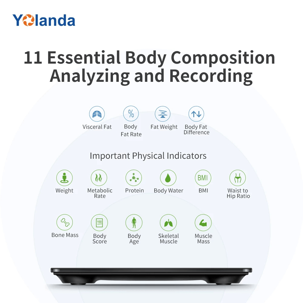 Yolanda CS20M Digital Weight Scale Bathroom Bluetooth Body Fat Scale Household Electronic Floor Scales