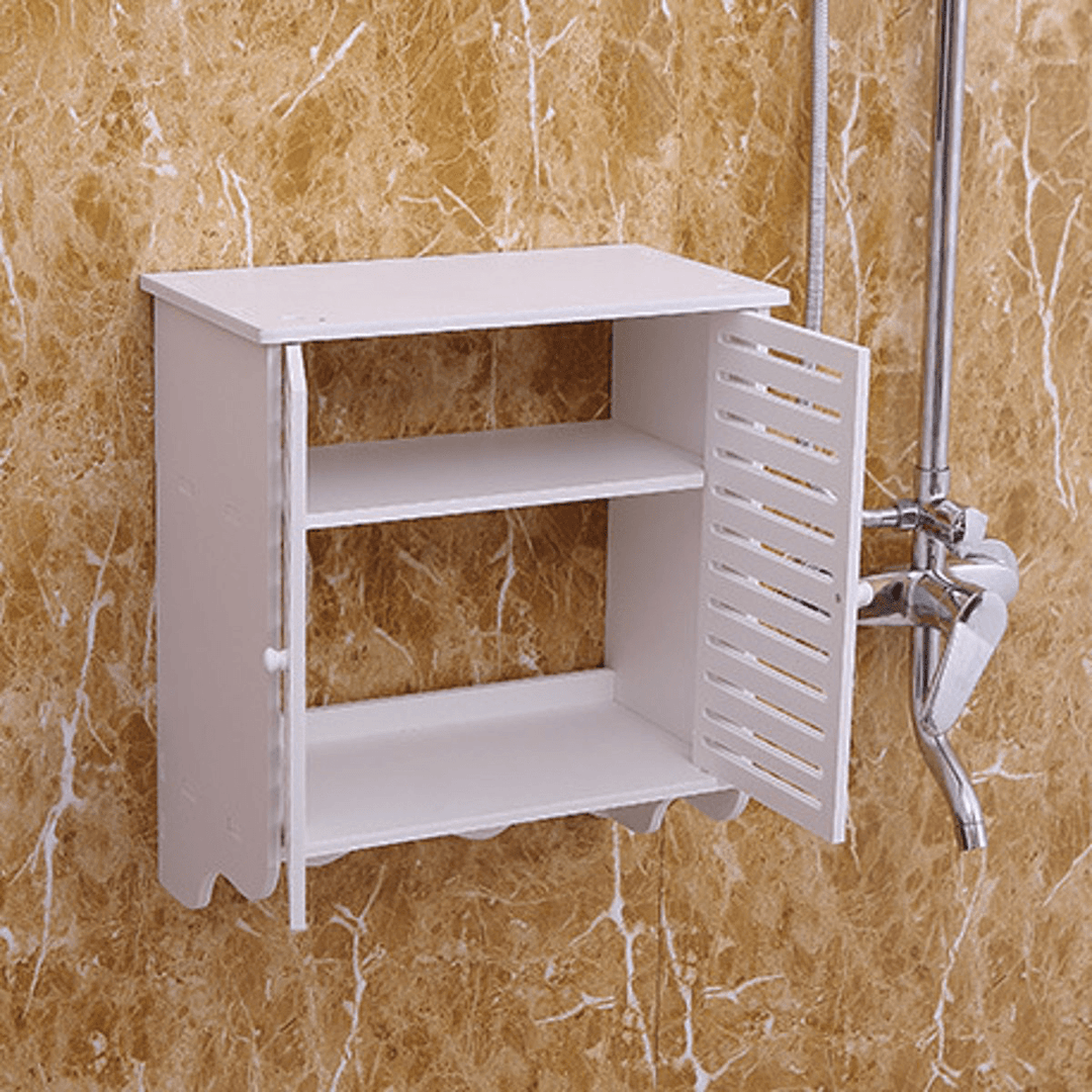 2-Tier Bathroom Holder Wall Mount Shelf Shower Cosmetic Storage Closet Organizer