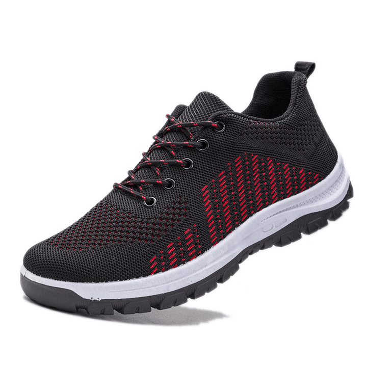 Men Breathable Fly Weave Soft Bottom Non Slip Comfy Sports Casual Running Shoes