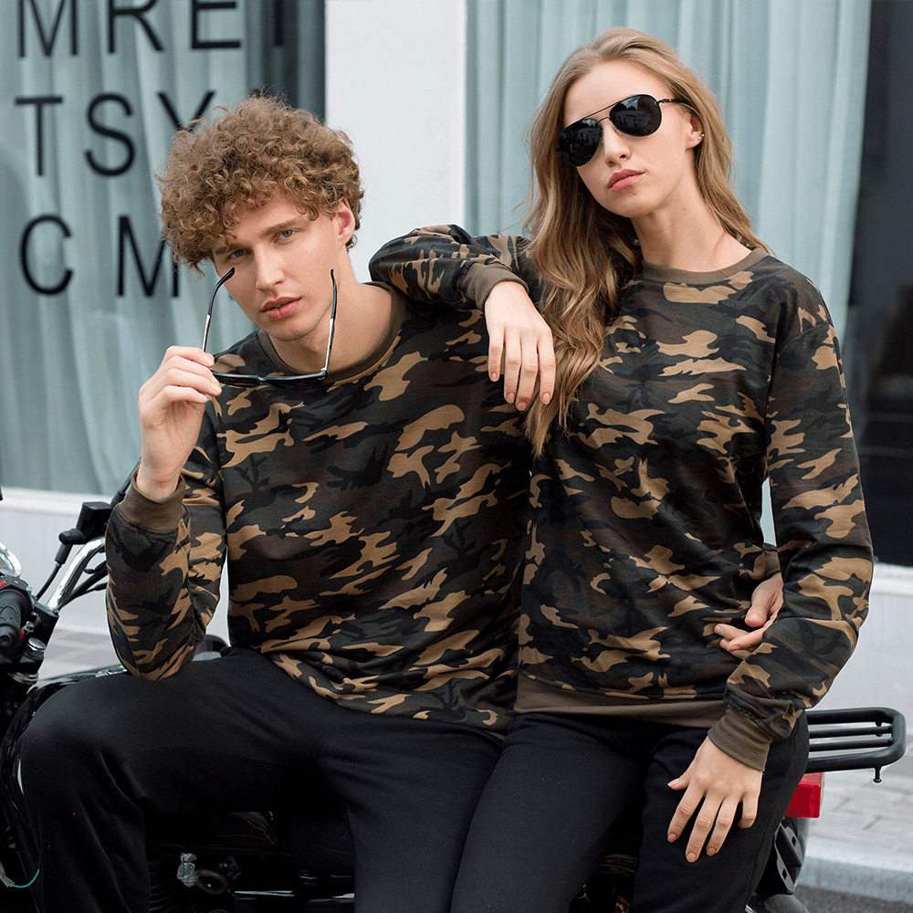 Military Camouflage Couple round Neck Sweater