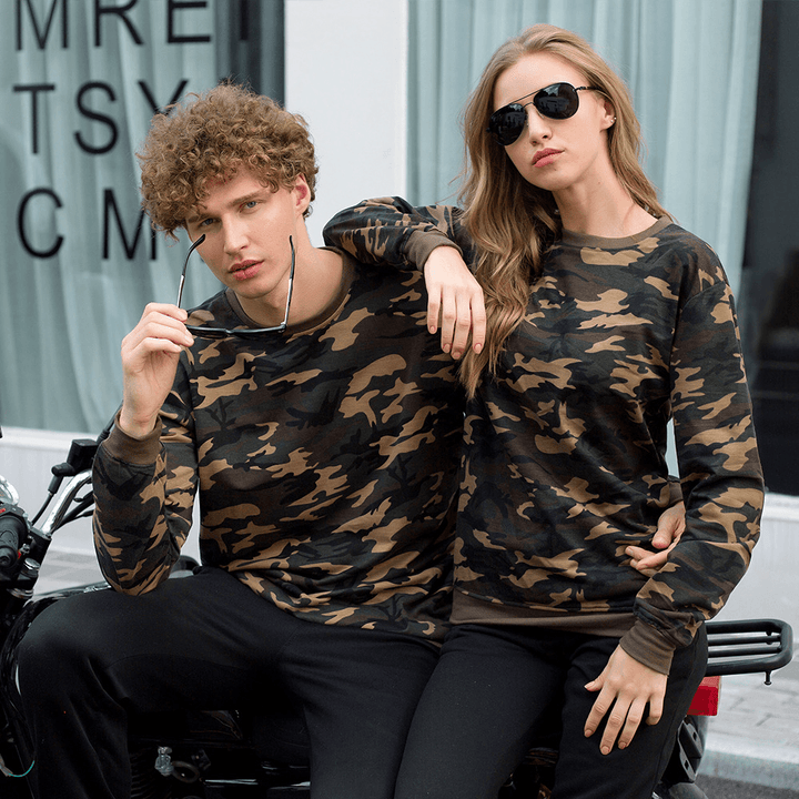 Military Camouflage Couple round Neck Sweater