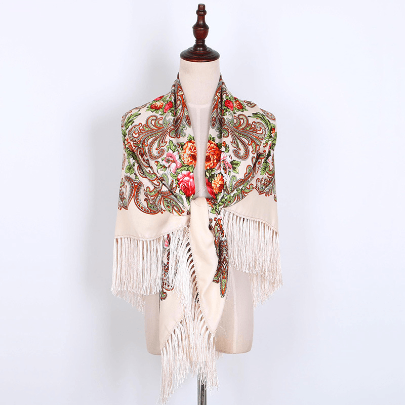 Russian Style Muslim Autumn and Winter Warm Shawl