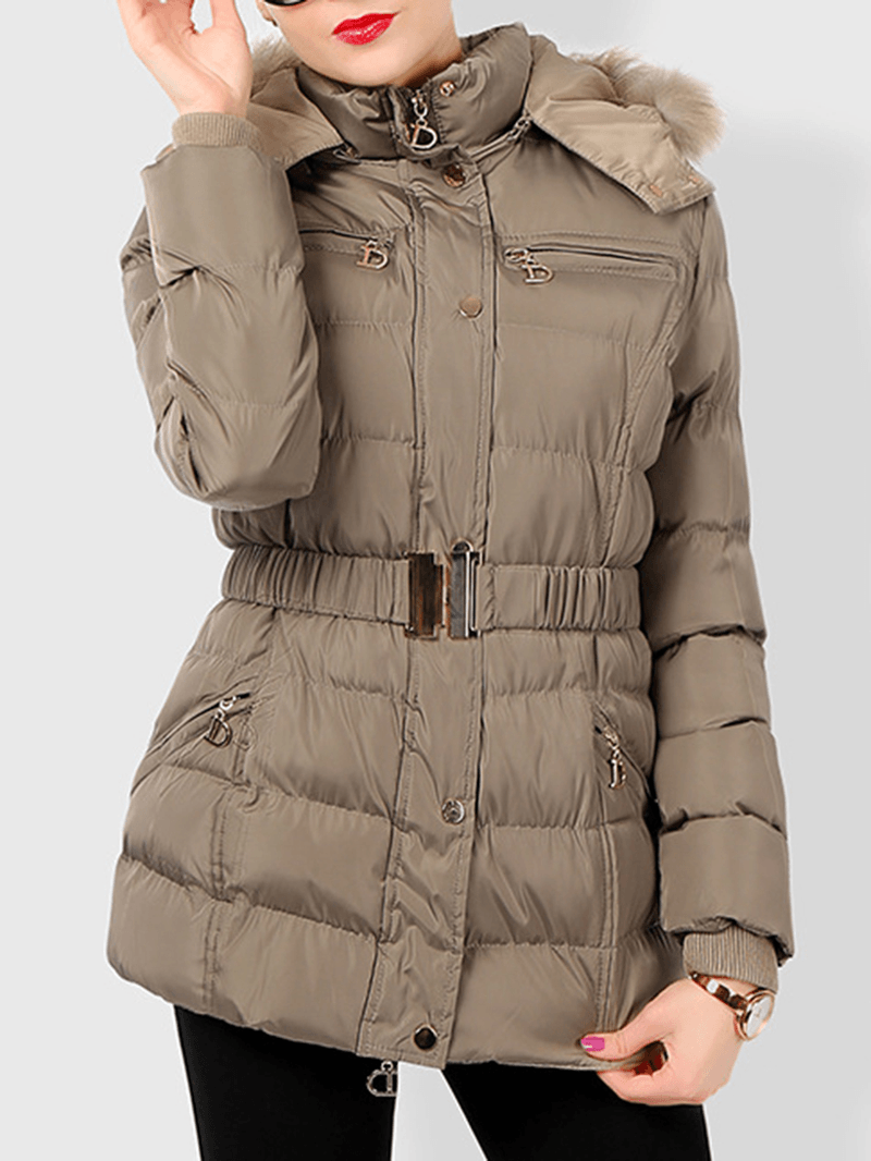 Faux Fur Hooded Quilted Coat - MRSLM