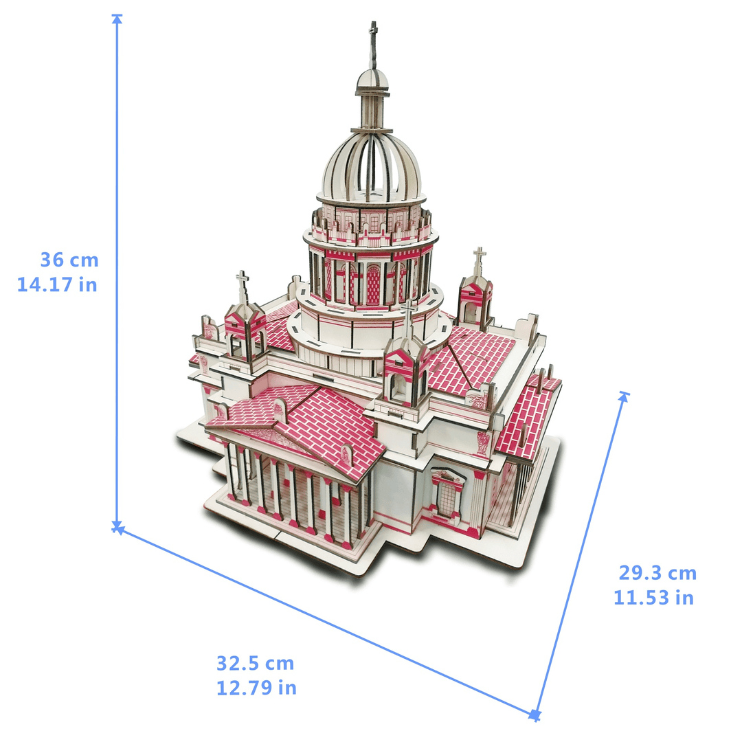 Cross-Border Factory Direct Selling Wooden Three-Dimensional Jigsaw Puzzle DIY Educational Toy Isa Kiev Cathedral