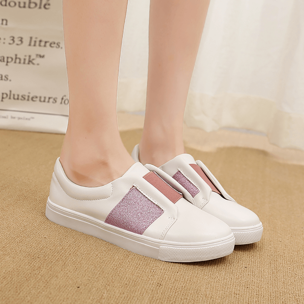 Women Elastic Band Trainers Slip on Flats