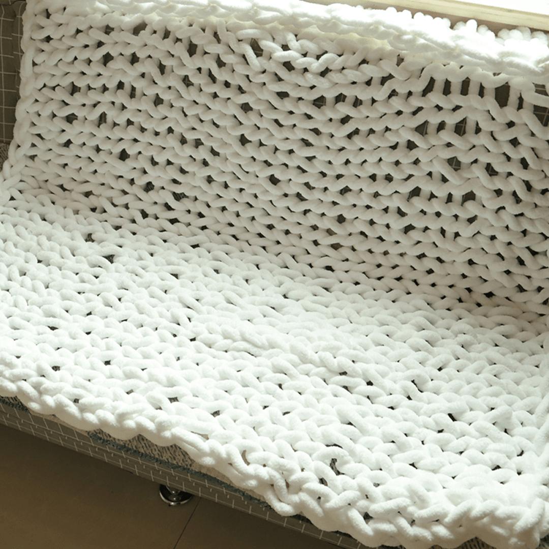 100X120Cm Handmade Knitted Blanket Cotton Soft Washable Lint-Free Throw Blankets