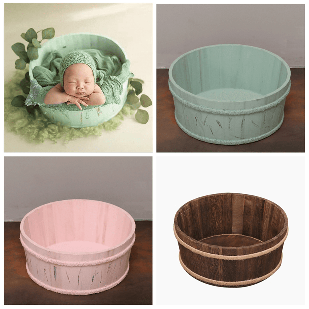 Newborn Wooden Photography Props round Basket Posing Studio Baby Photography Prop Posting Accesoriess