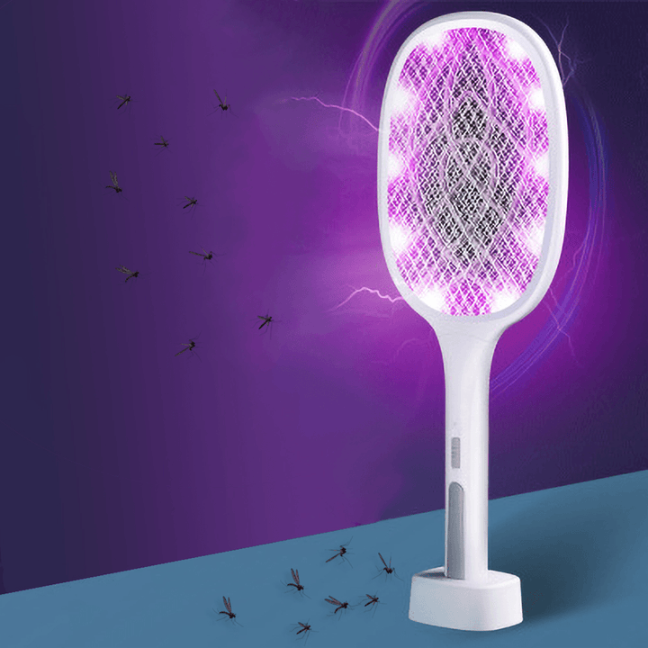 2 in 1 6/10 LED Mosquito Killer Lamp 3000V Electric Mosquito Swatter USB Rechargeable Insect Mosquito Repellent Trap