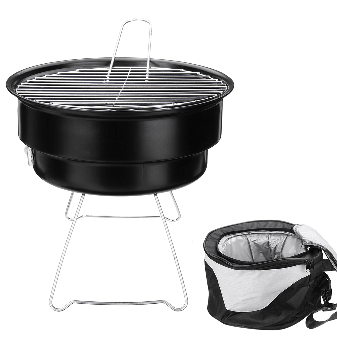 2 in 1 Portable Barbecue Oven Folding BBQ Grill with Cooler Bag Camping Hiking Picnic