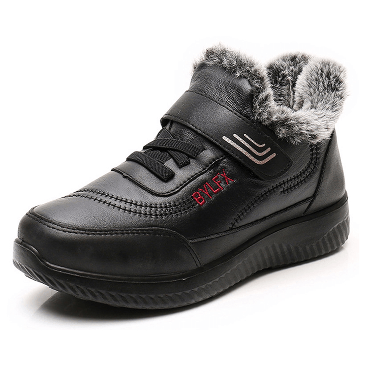 Women Warm Lining Casual Waterproof Hook Loop Cotton Snow Boots