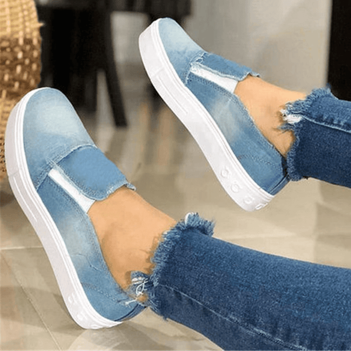 Women plus Size Slip on Canvas Elastic Band Casual Daily Canvas Flats - MRSLM