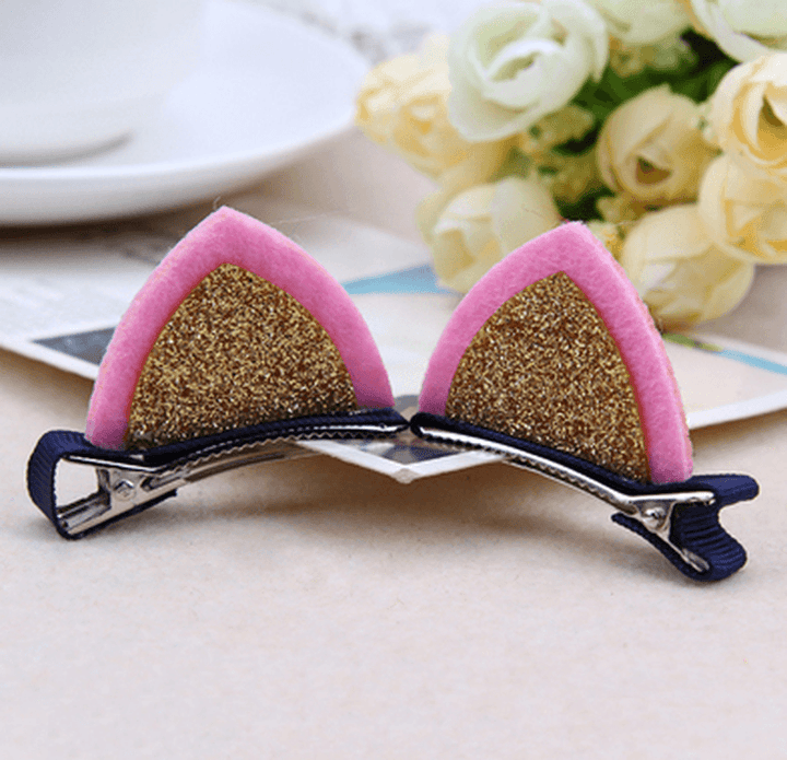 2Pcs / Lot Girls Barrettes Cute Cat Ears Hair Clip Kids Safety Headband Hairpin for Kids Hair Accessories - MRSLM