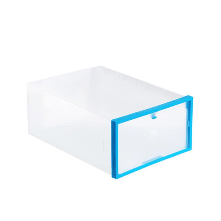 Foldable Clear Plastic Shoe Boxes Storage Organizer Stackable Tidy Display Box Baskets