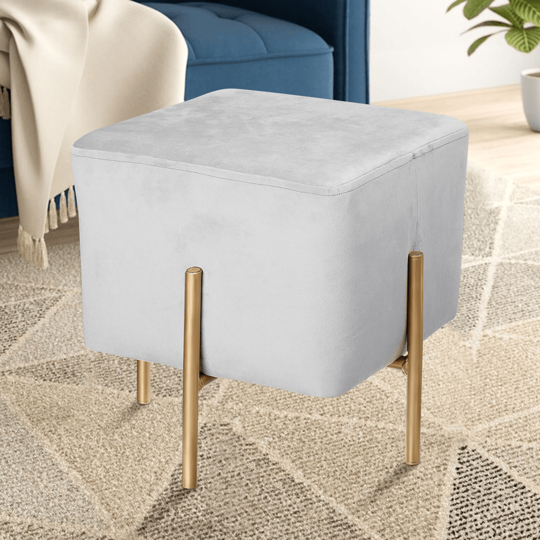 Velvet Cubic Stool Fabric Shoe Bench Seat Stool Modern Chair Ottomans Sofa Footstool Home Doorway Clothing Store Furniture Decoration