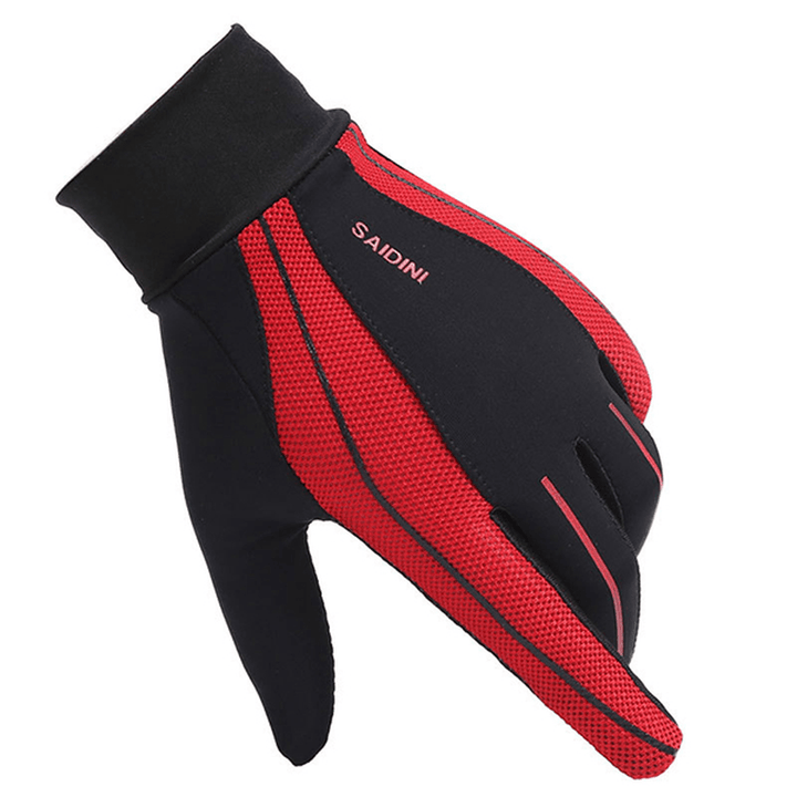 Mens Silicone Riding Non-Slip Touch Screen Gloves Thicken Windproof Full Finger Glove