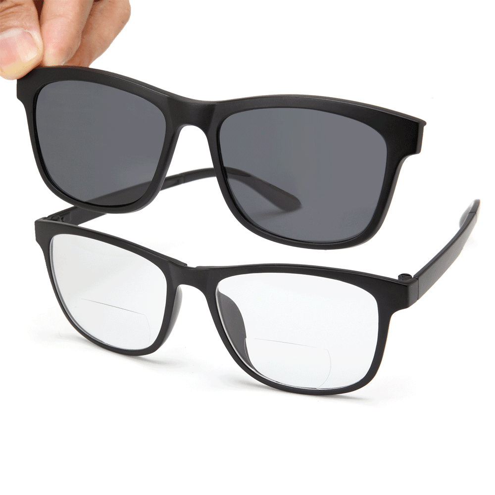 3 Piece Magnet Dual-Purpose Reading Glasses Lens with Frame