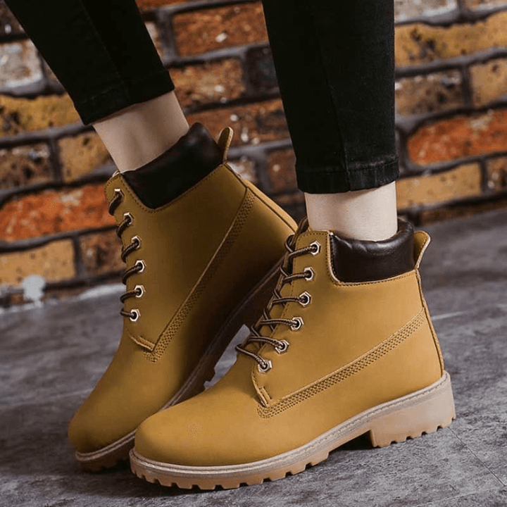 Women Fur Lining Lace up Outdoor Winter Casual Snow Ankle Boots