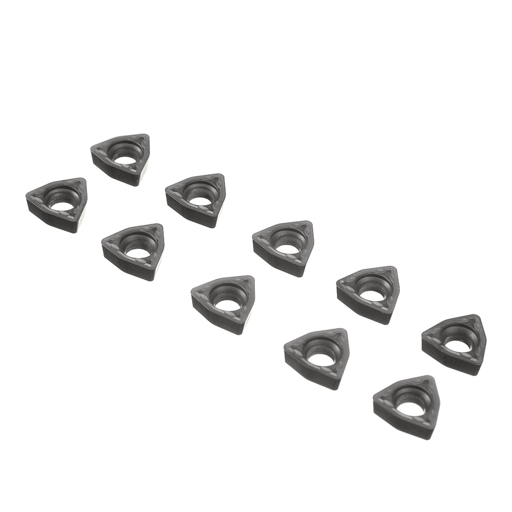 Veisja 10Pcs Carbide Square or Triangle Blade U-Shaped Deep Hole Drill Blade Violent Drill Blade for Lathe