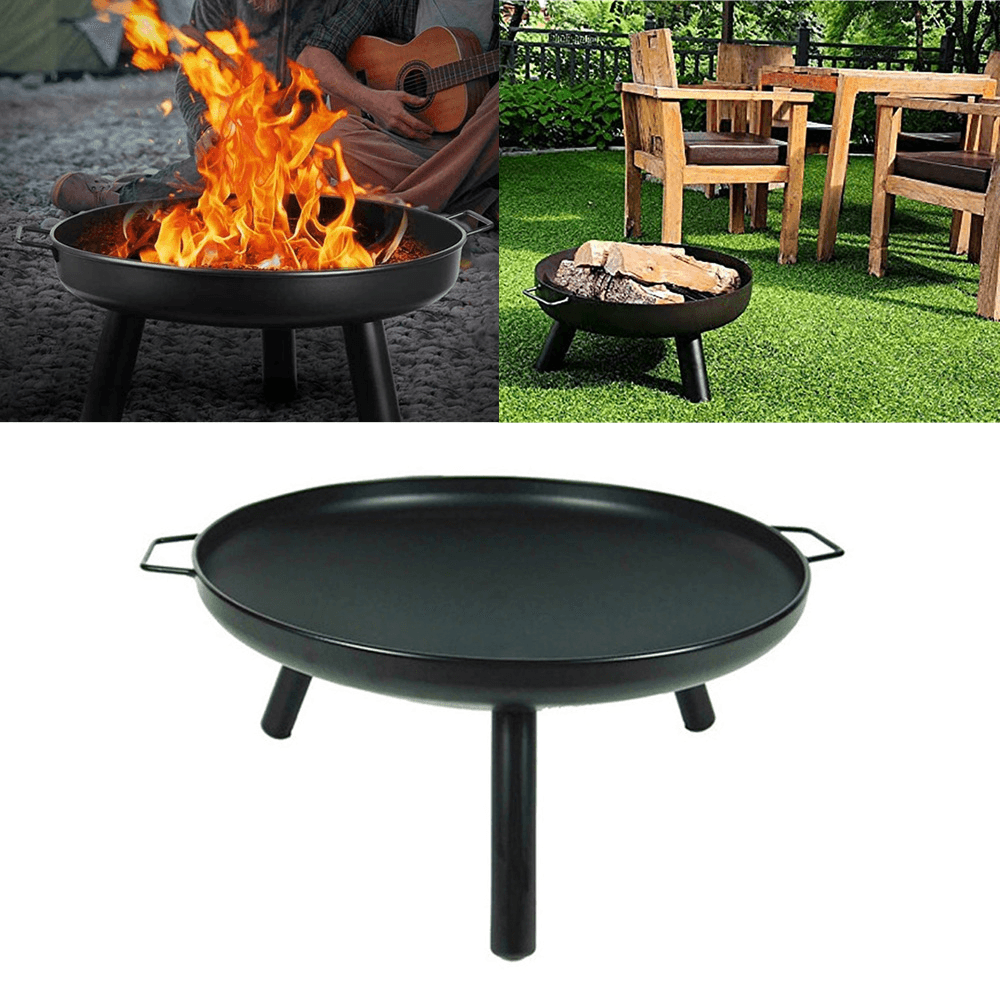 [EU Direct] Ipree¬Æ 24Inch Fire Pit Metal Outdoors Barbecue Heater Garden Patio Ice Pit Metal Brazier round Wood Burning Fireplace