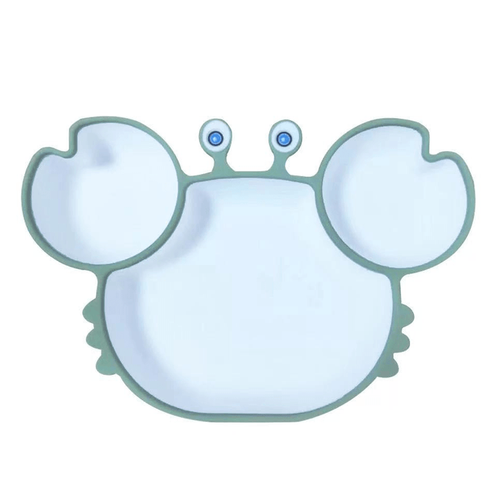 Toddler Silicone Dinner Plate Cartoon Baby Anti-Fall and Anti-Scalding Household Baby Food Supplement Eating Cute Divided Healthy Tableware