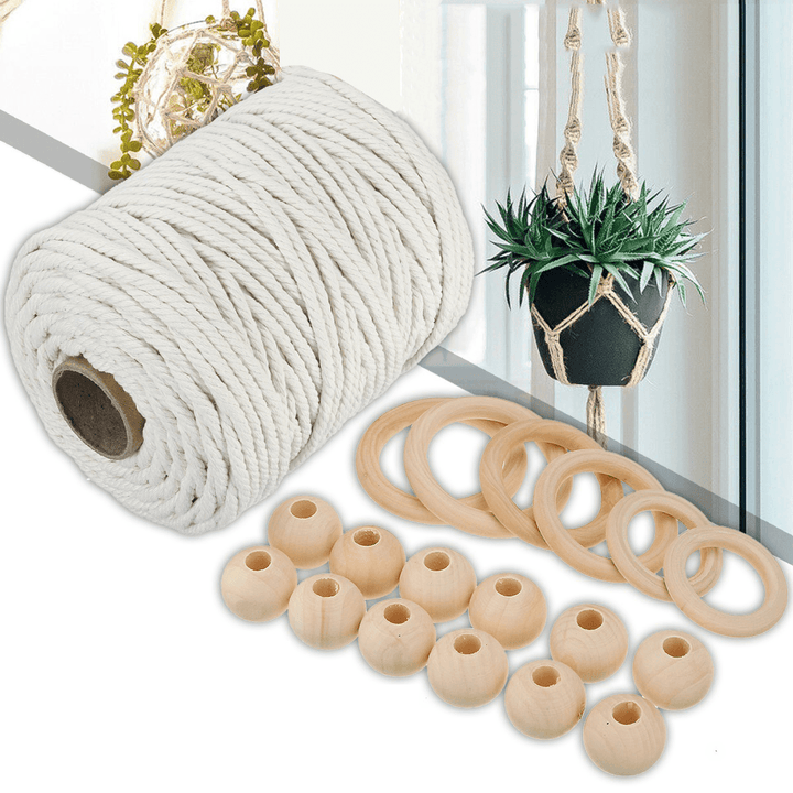 5Mm 100M Rope Twisted String Cotton Cord for Handmade Natural Beige Rope DIY Home Wedding Accessories Gift