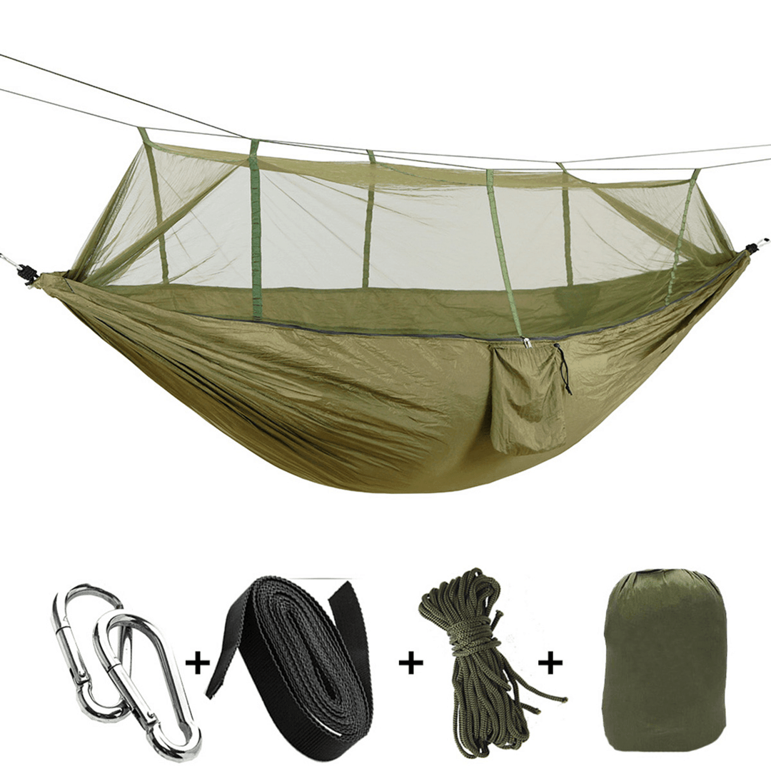 260X140Cm Outdoor Double Camping Hammock Hanging Swing Bed with Mosquito Net