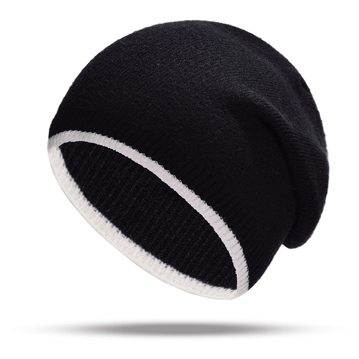 Men Women plus Size Winter Warm Earmuffs Knit Hat Casual Thicken Skull Caps Beanie - MRSLM