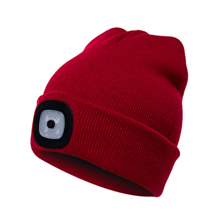 LED Light Beanie Hat Knit Cap Jogging Night Walking