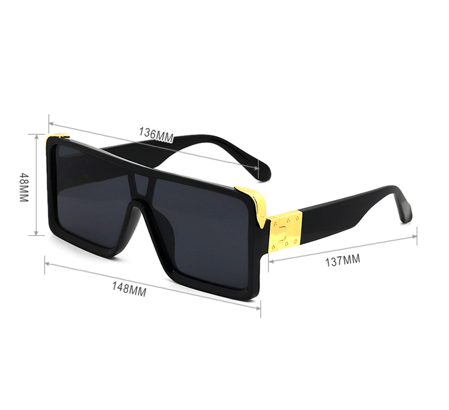 Women One-Piece Square Shape Full Frame Personality Casual Outdoor UV Protection Sunglasses