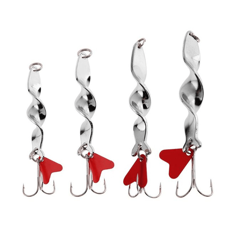 1PCS 10G 14G 21G 28G Metal Spiral Spinner Hard Baits Spoon Fishing Lure Treble Hook Spinner