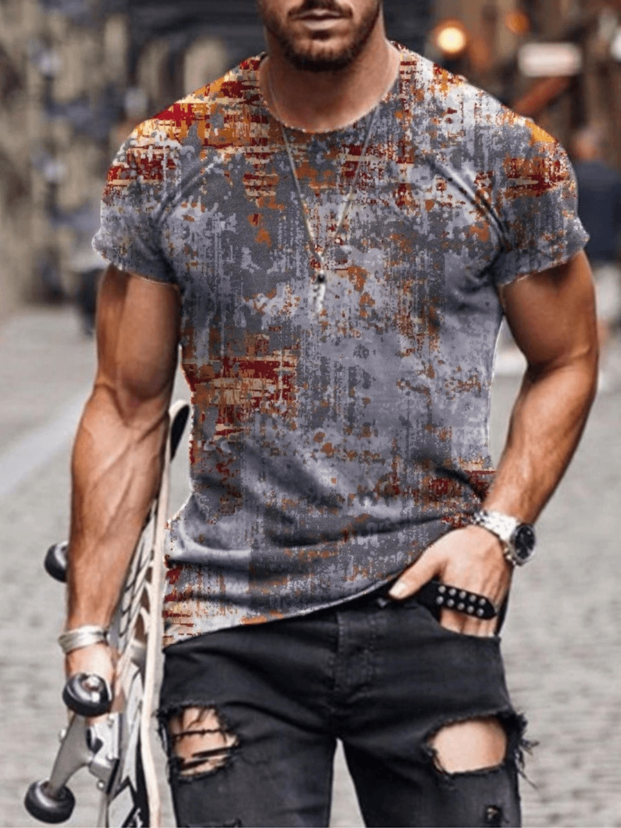 European and American Printed Short-Sleeved T-Shirt