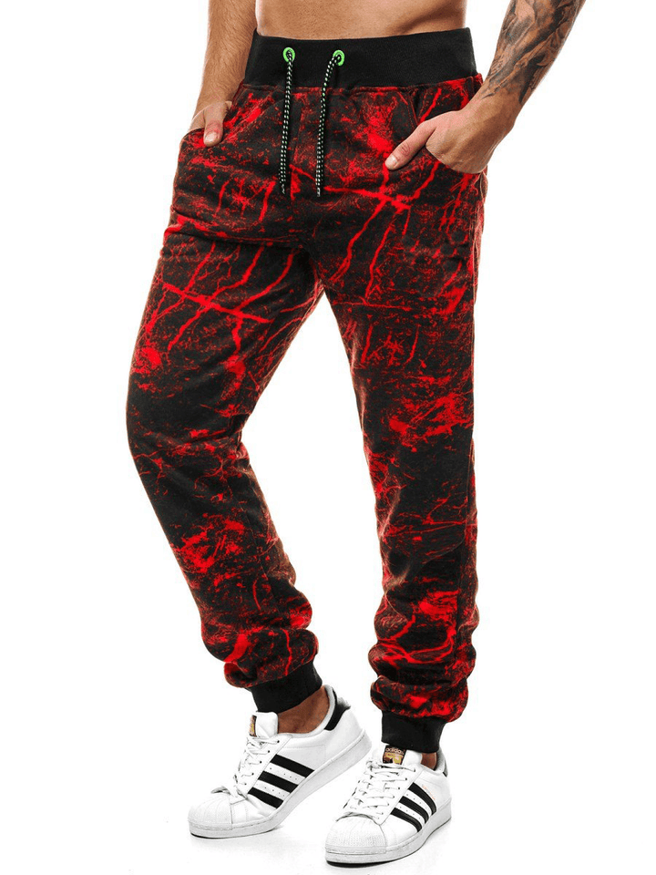 Men'S Slim Ladder Cloud Printed Fashion Street Pants