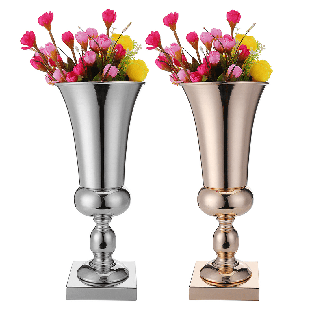 43Cm Stunning Luxury Silver Gold Flower Vase Wedding Table Centrepiece Decor