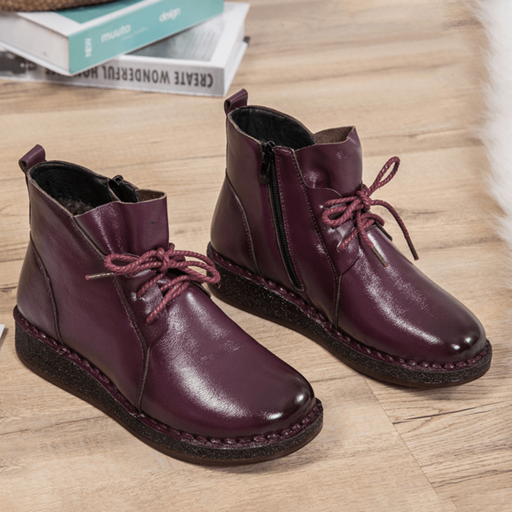 Casual Soft Leather Warm Boots for Women