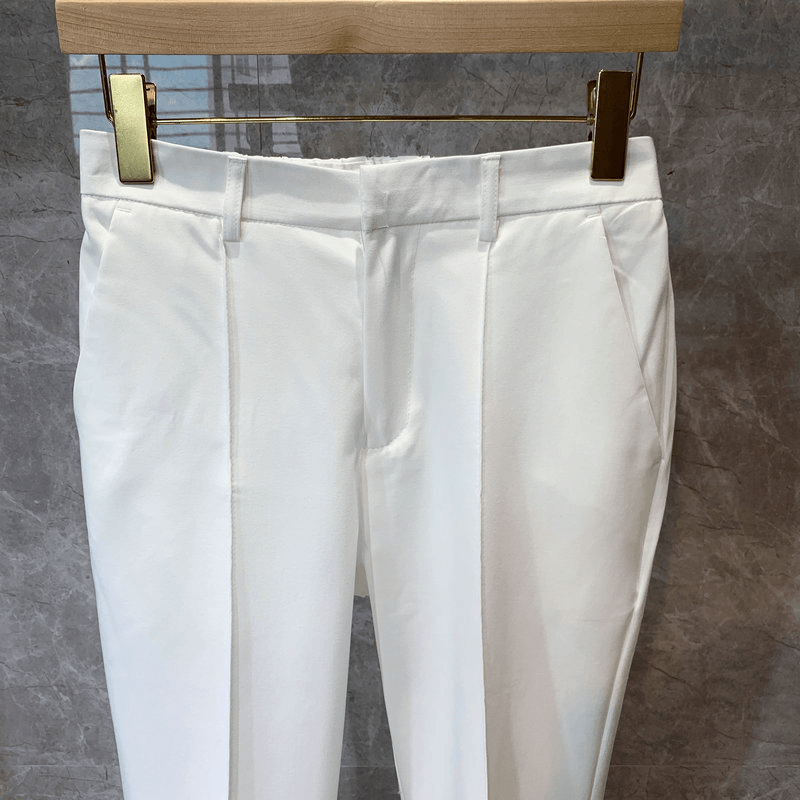 Men'S Casual Cropped Trousers Straight Trousers