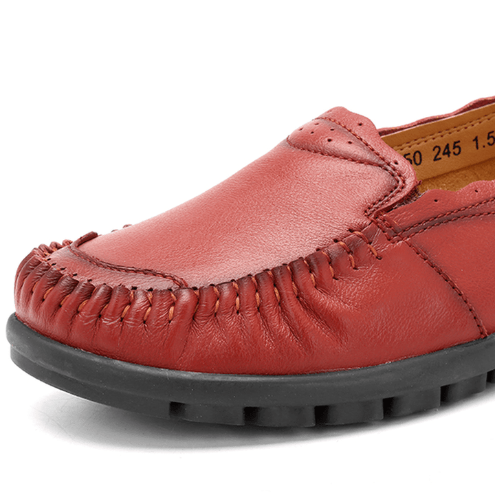 Genuine Leather Women Comfy Casual Flat Loafers