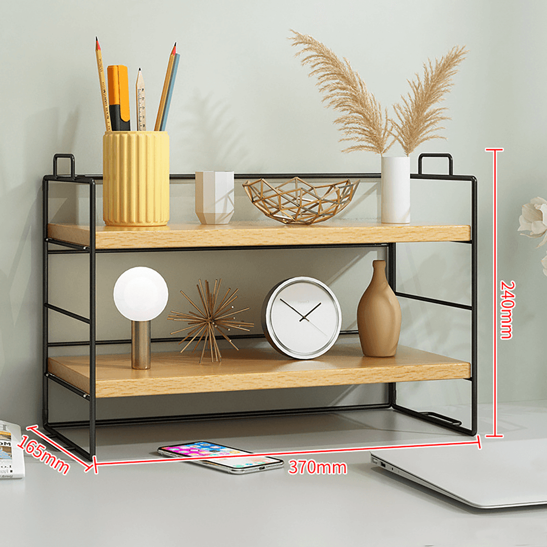 Office Desktop Racks Desktop 2-Layer Bookshelf Organizer for Home Office - MRSLM