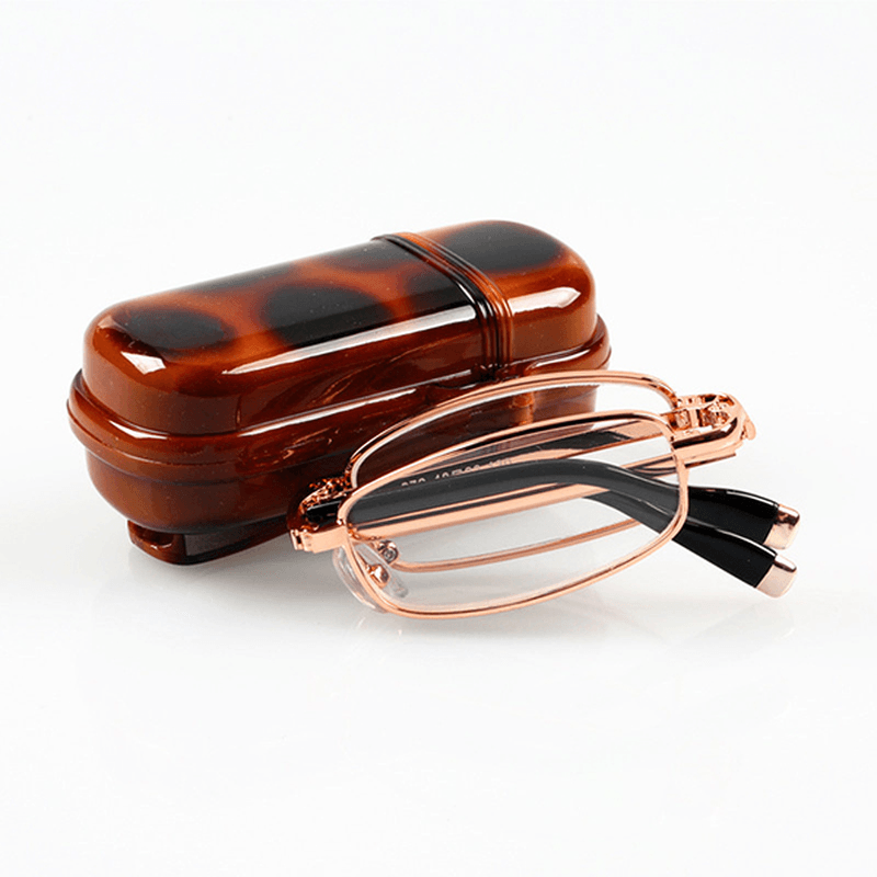 Men Women Folding Presbyopic Glasses with Glasses Case