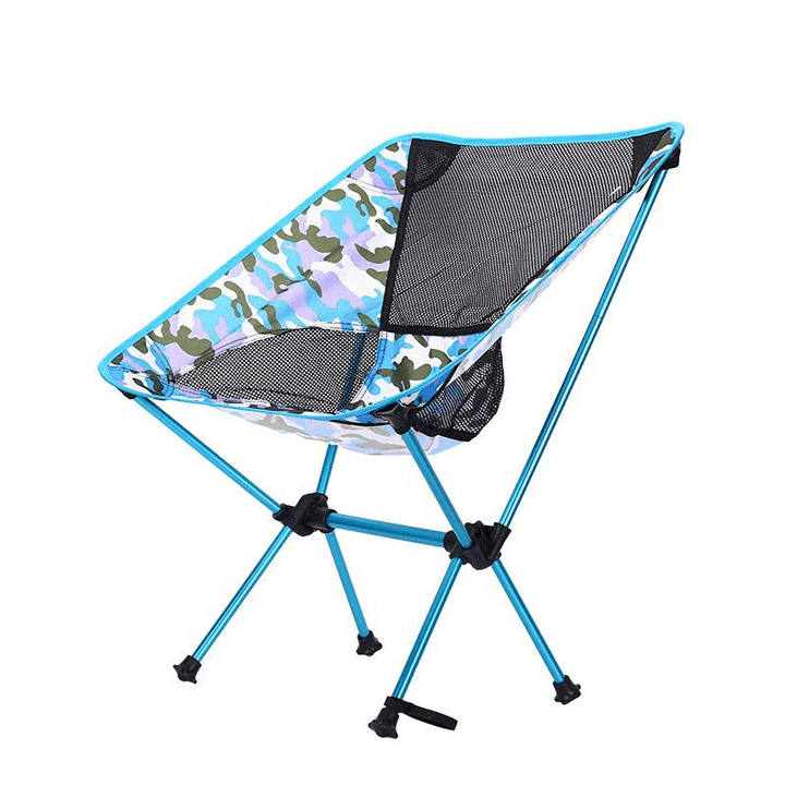 Folding Chair Camouflage Oxford Fabric Chair Ultra-Light Portable Leisure Chair Moon Chair Outdoor Fishing Camping Barbecue Picnic Beach Load 150Kg