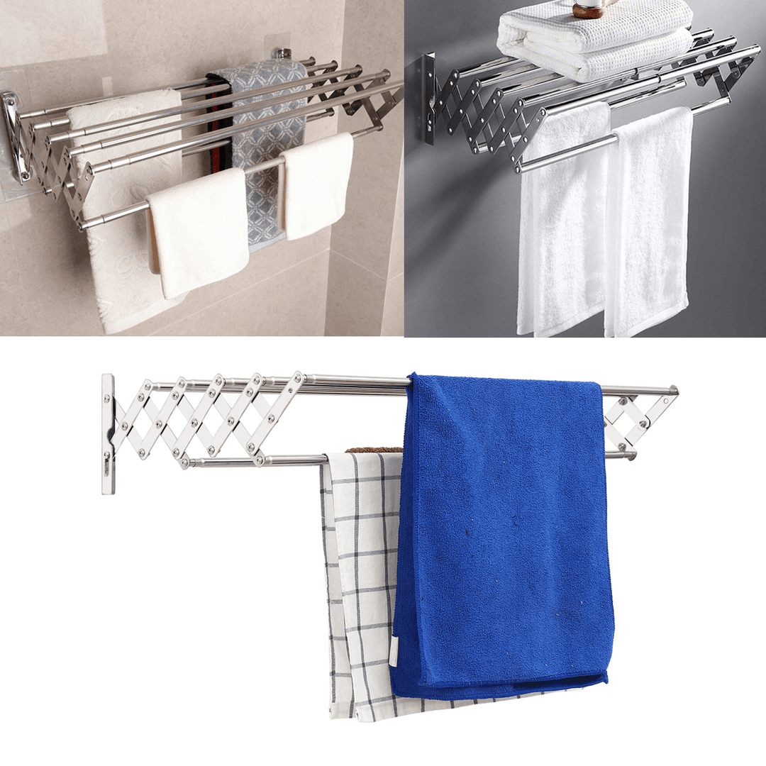 Stainless Steel Towel Organizer Towel Rack Retractable Towel Rack Bath Towel Holder Storage Organizer for Home Hotel