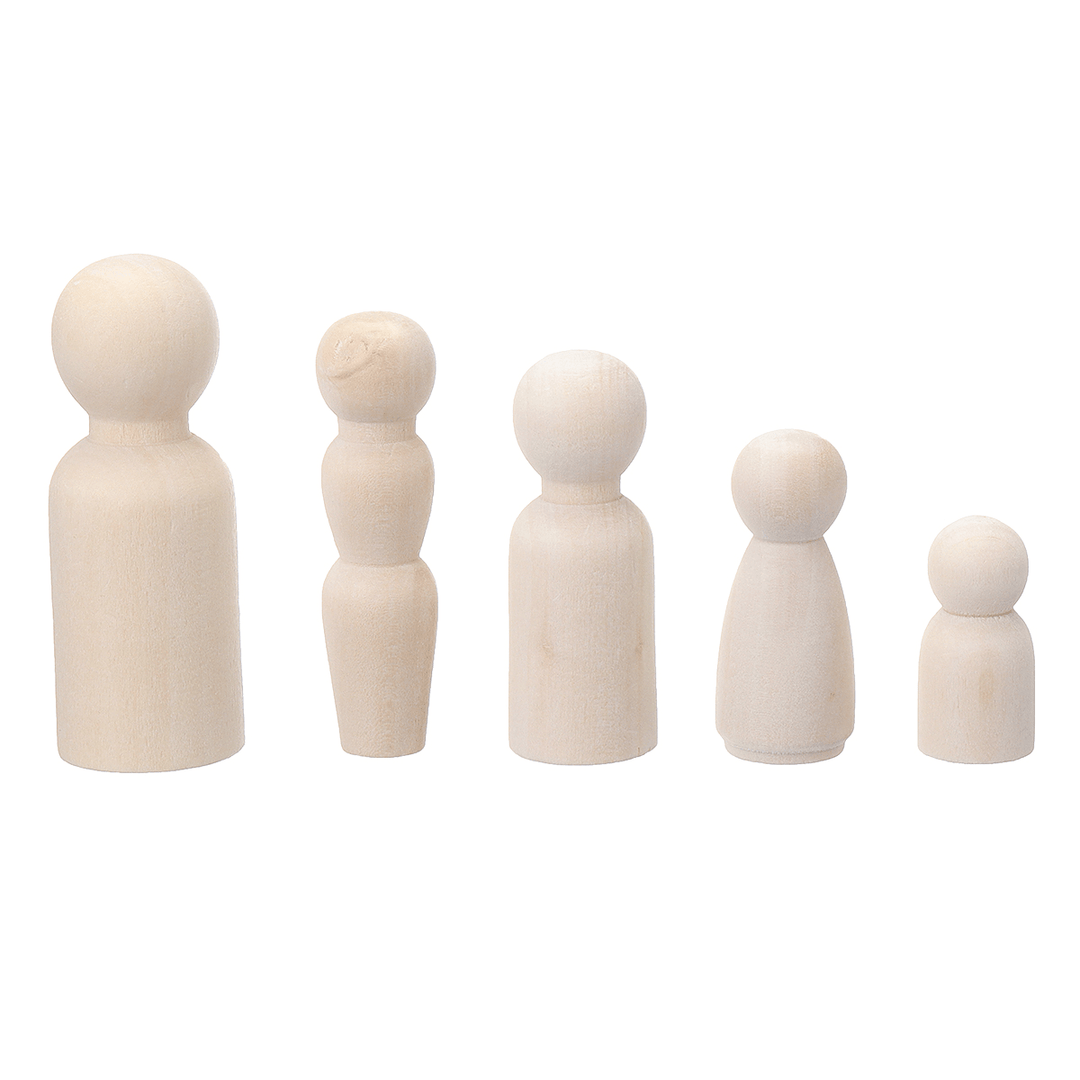 40 Pcs DIY Wooden Dolls Unfinished Painted Family People Wedding Craft Kids Decoration Children Arts Craft