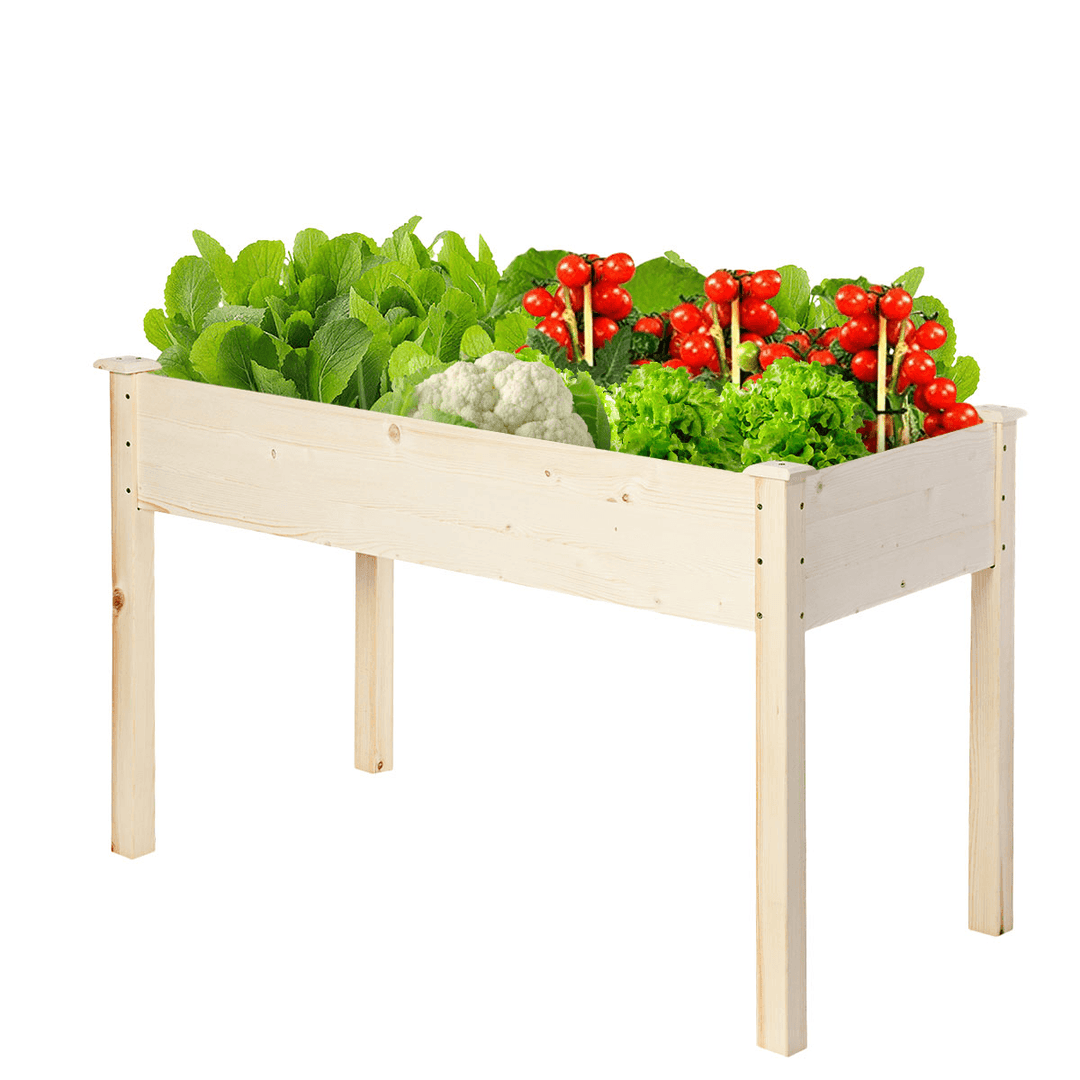 Raised Garden Bed Wooden Planter Flower Pot Box Outdoor Indoor 123X62X76Cm