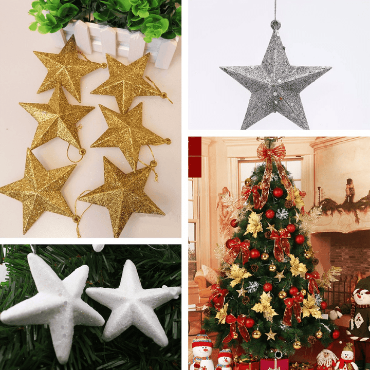 3D Shinny Glitter Star Christmas Tree Topper Xmas Decoration