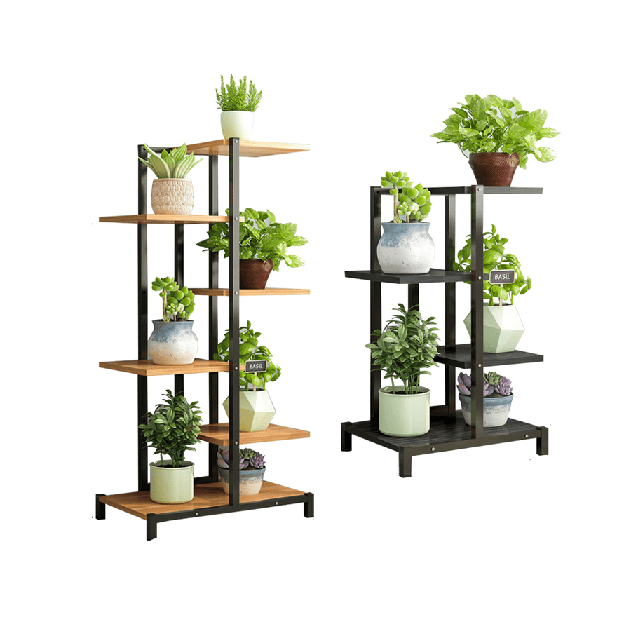 4/6 Tiers Metal Plant Stand Flower Pot Organizer Shelf Display Rack Holder for Indoor Outdoor Patio Garden Corner Balcony Living Room - MRSLM