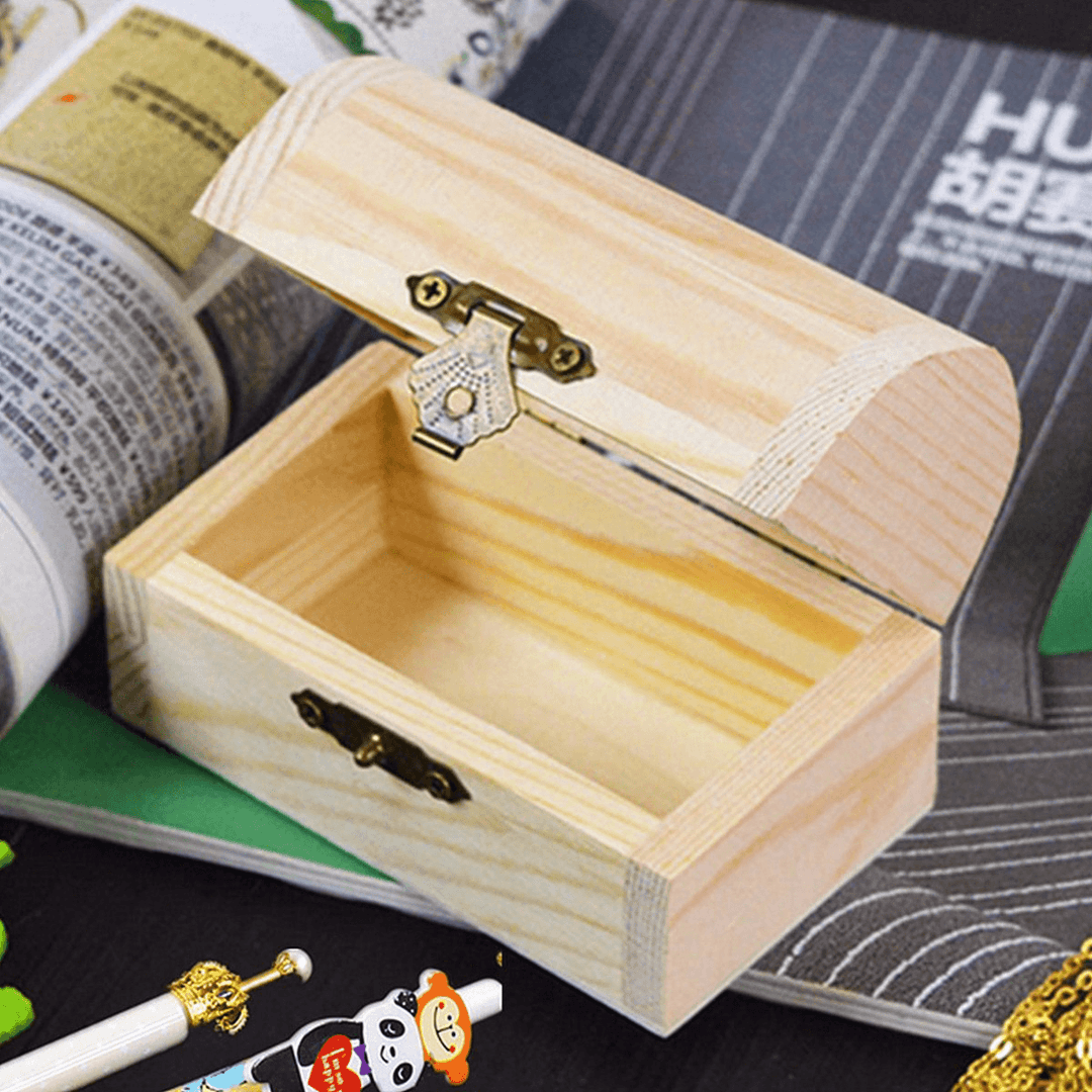 Retro Wooden Jewelry Storage Box Pearl Necklace Bracelet Desktop Organizer Case Holiday Gift