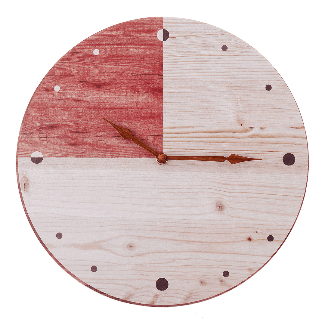 11'' Retro round Wooden Wall Clock DIY Digital round Room Home Office Bar Decor